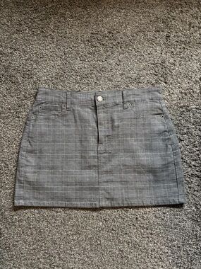American Eagle Outfitters Gray Plaid Mini Skirt